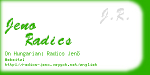 jeno radics business card