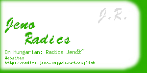 jeno radics business card